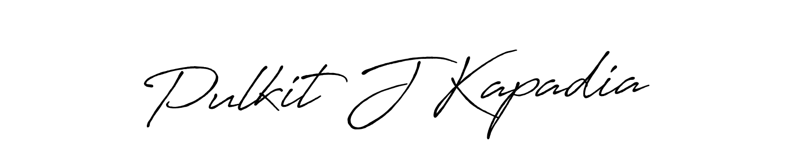 How to make Pulkit J Kapadia signature? Antro_Vectra_Bolder is a professional autograph style. Create handwritten signature for Pulkit J Kapadia name. Pulkit J Kapadia signature style 7 images and pictures png