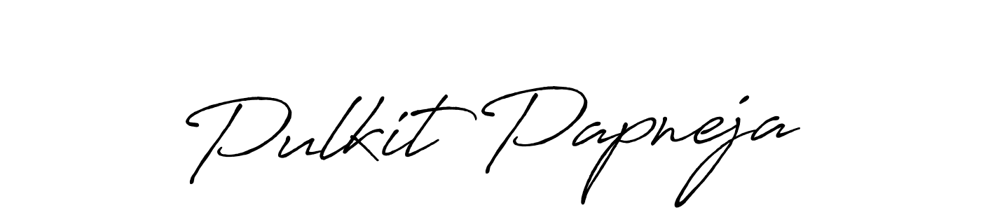 The best way (Antro_Vectra_Bolder) to make a short signature is to pick only two or three words in your name. The name Pulkit Papneja include a total of six letters. For converting this name. Pulkit Papneja signature style 7 images and pictures png