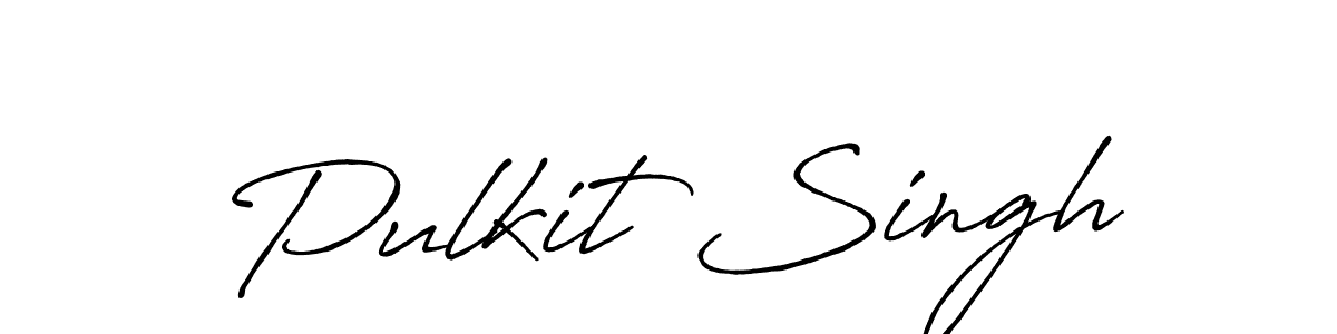 Create a beautiful signature design for name Pulkit Singh. With this signature (Antro_Vectra_Bolder) fonts, you can make a handwritten signature for free. Pulkit Singh signature style 7 images and pictures png