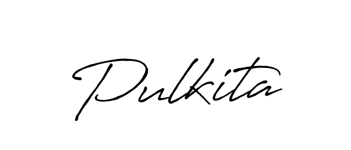 Make a beautiful signature design for name Pulkita. With this signature (Antro_Vectra_Bolder) style, you can create a handwritten signature for free. Pulkita signature style 7 images and pictures png