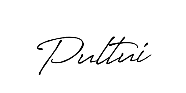 Design your own signature with our free online signature maker. With this signature software, you can create a handwritten (Antro_Vectra_Bolder) signature for name Pultui. Pultui signature style 7 images and pictures png