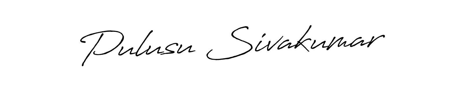 Antro_Vectra_Bolder is a professional signature style that is perfect for those who want to add a touch of class to their signature. It is also a great choice for those who want to make their signature more unique. Get Pulusu Sivakumar name to fancy signature for free. Pulusu Sivakumar signature style 7 images and pictures png