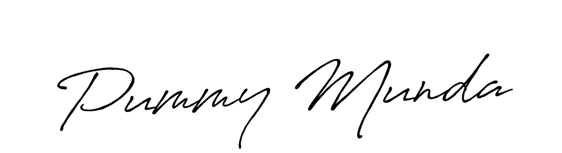 Create a beautiful signature design for name Pummy Munda. With this signature (Antro_Vectra_Bolder) fonts, you can make a handwritten signature for free. Pummy Munda signature style 7 images and pictures png