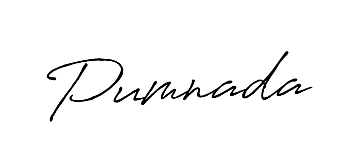 Create a beautiful signature design for name Pumnada. With this signature (Antro_Vectra_Bolder) fonts, you can make a handwritten signature for free. Pumnada signature style 7 images and pictures png