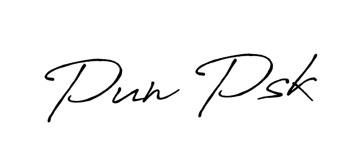 Design your own signature with our free online signature maker. With this signature software, you can create a handwritten (Antro_Vectra_Bolder) signature for name Pun Psk. Pun Psk signature style 7 images and pictures png