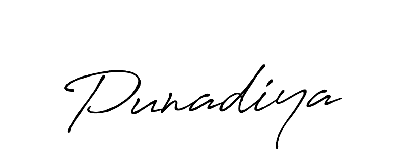 Design your own signature with our free online signature maker. With this signature software, you can create a handwritten (Antro_Vectra_Bolder) signature for name Punadiya. Punadiya signature style 7 images and pictures png