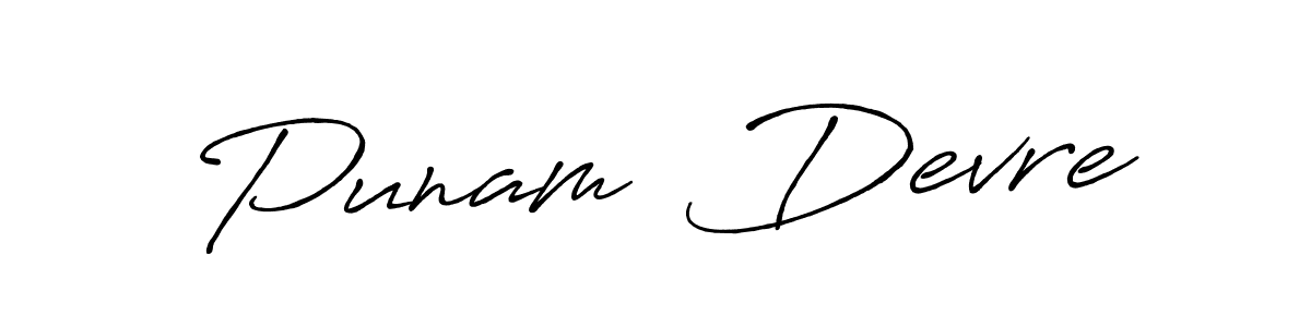 You should practise on your own different ways (Antro_Vectra_Bolder) to write your name (Punam  Devre) in signature. don't let someone else do it for you. Punam  Devre signature style 7 images and pictures png