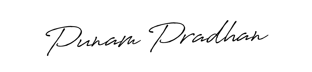 Create a beautiful signature design for name Punam Pradhan. With this signature (Antro_Vectra_Bolder) fonts, you can make a handwritten signature for free. Punam Pradhan signature style 7 images and pictures png