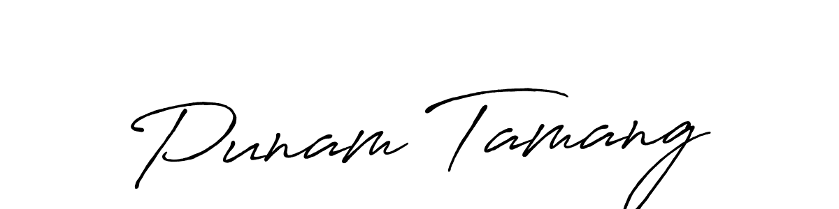 How to make Punam Tamang signature? Antro_Vectra_Bolder is a professional autograph style. Create handwritten signature for Punam Tamang name. Punam Tamang signature style 7 images and pictures png