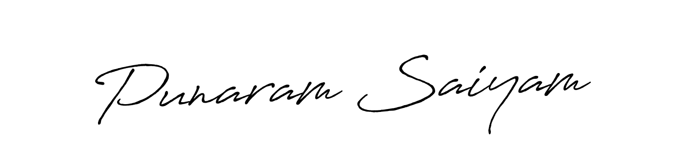 Design your own signature with our free online signature maker. With this signature software, you can create a handwritten (Antro_Vectra_Bolder) signature for name Punaram Saiyam. Punaram Saiyam signature style 7 images and pictures png