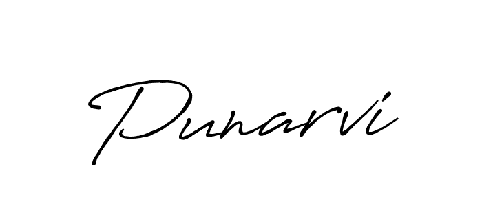 How to make Punarvi name signature. Use Antro_Vectra_Bolder style for creating short signs online. This is the latest handwritten sign. Punarvi signature style 7 images and pictures png