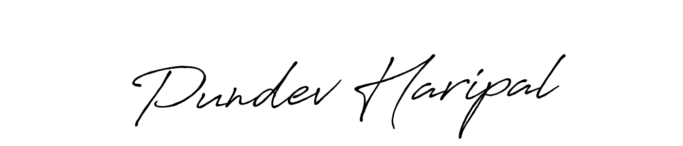 How to make Pundev Haripal name signature. Use Antro_Vectra_Bolder style for creating short signs online. This is the latest handwritten sign. Pundev Haripal signature style 7 images and pictures png