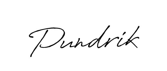 Use a signature maker to create a handwritten signature online. With this signature software, you can design (Antro_Vectra_Bolder) your own signature for name Pundrik. Pundrik signature style 7 images and pictures png
