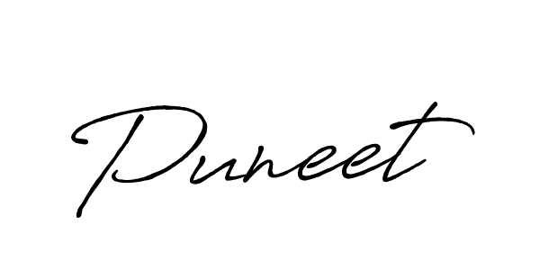 Make a beautiful signature design for name Puneet. With this signature (Antro_Vectra_Bolder) style, you can create a handwritten signature for free. Puneet signature style 7 images and pictures png