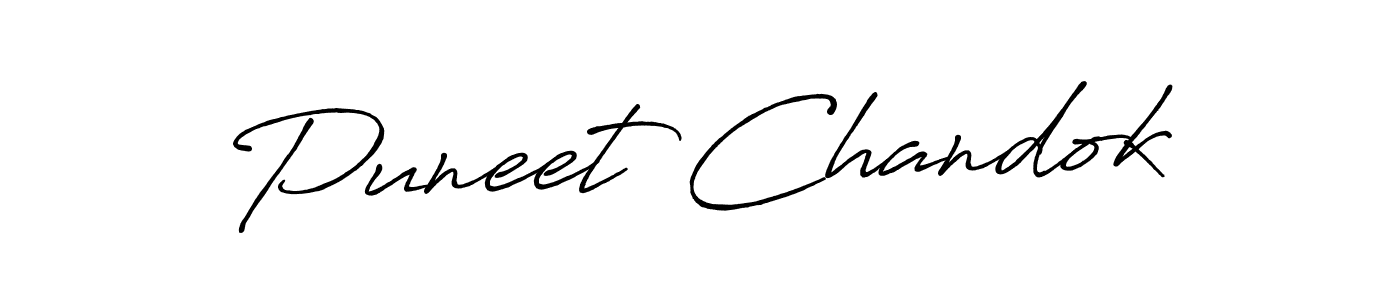 Puneet Chandok stylish signature style. Best Handwritten Sign (Antro_Vectra_Bolder) for my name. Handwritten Signature Collection Ideas for my name Puneet Chandok. Puneet Chandok signature style 7 images and pictures png