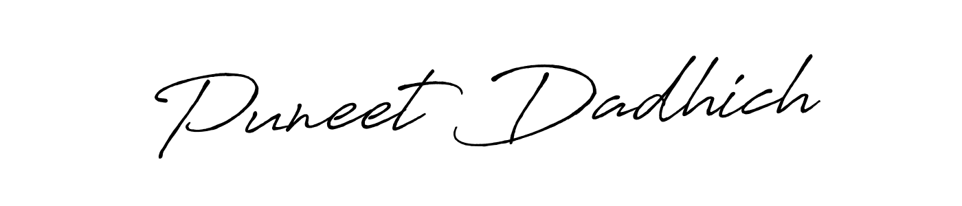 Similarly Antro_Vectra_Bolder is the best handwritten signature design. Signature creator online .You can use it as an online autograph creator for name Puneet Dadhich. Puneet Dadhich signature style 7 images and pictures png