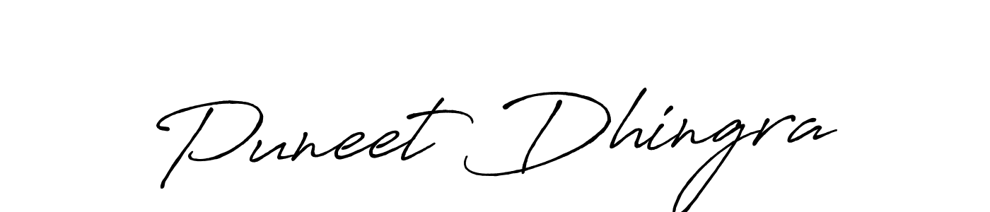 How to make Puneet Dhingra name signature. Use Antro_Vectra_Bolder style for creating short signs online. This is the latest handwritten sign. Puneet Dhingra signature style 7 images and pictures png