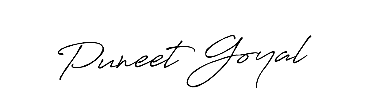 Use a signature maker to create a handwritten signature online. With this signature software, you can design (Antro_Vectra_Bolder) your own signature for name Puneet Goyal. Puneet Goyal signature style 7 images and pictures png