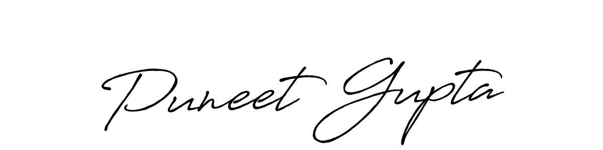 Create a beautiful signature design for name Puneet Gupta. With this signature (Antro_Vectra_Bolder) fonts, you can make a handwritten signature for free. Puneet Gupta signature style 7 images and pictures png