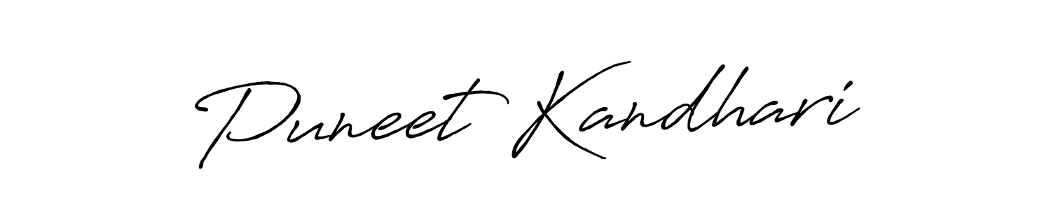 Create a beautiful signature design for name Puneet Kandhari. With this signature (Antro_Vectra_Bolder) fonts, you can make a handwritten signature for free. Puneet Kandhari signature style 7 images and pictures png