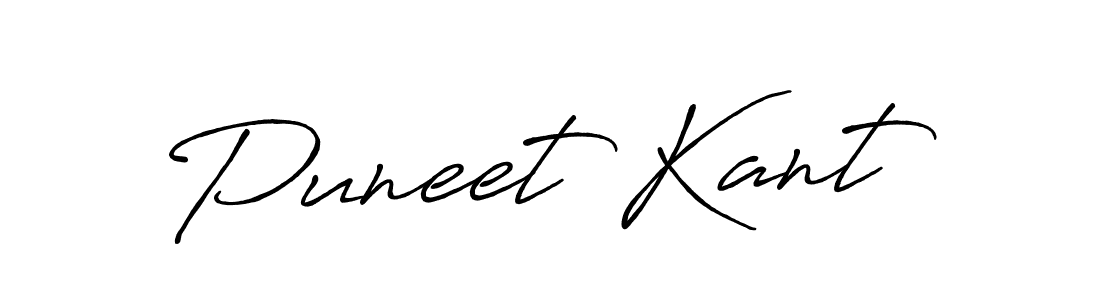How to make Puneet Kant name signature. Use Antro_Vectra_Bolder style for creating short signs online. This is the latest handwritten sign. Puneet Kant signature style 7 images and pictures png