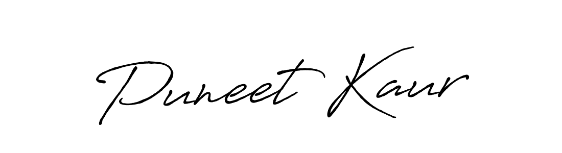 Design your own signature with our free online signature maker. With this signature software, you can create a handwritten (Antro_Vectra_Bolder) signature for name Puneet Kaur. Puneet Kaur signature style 7 images and pictures png