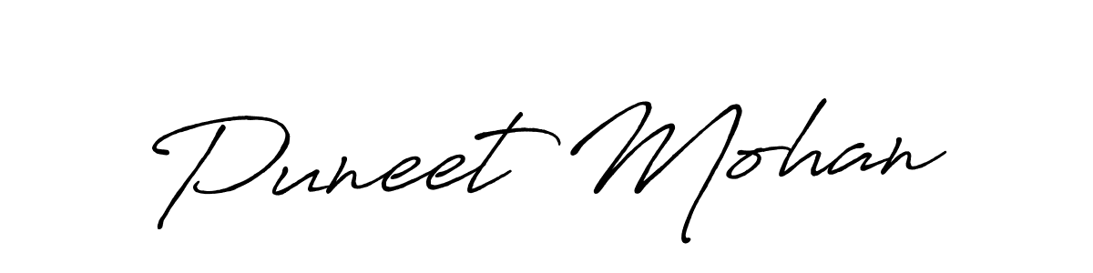 Antro_Vectra_Bolder is a professional signature style that is perfect for those who want to add a touch of class to their signature. It is also a great choice for those who want to make their signature more unique. Get Puneet Mohan name to fancy signature for free. Puneet Mohan signature style 7 images and pictures png