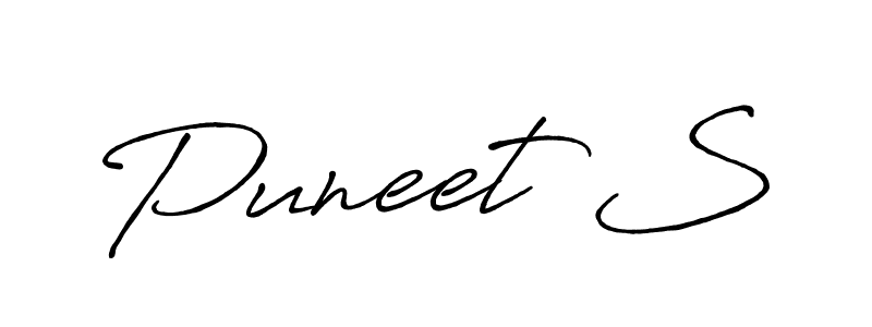 The best way (Antro_Vectra_Bolder) to make a short signature is to pick only two or three words in your name. The name Puneet S include a total of six letters. For converting this name. Puneet S signature style 7 images and pictures png