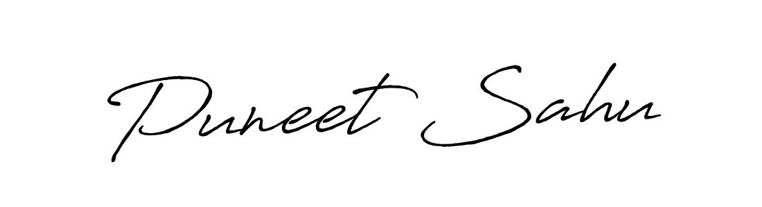 Create a beautiful signature design for name Puneet Sahu. With this signature (Antro_Vectra_Bolder) fonts, you can make a handwritten signature for free. Puneet Sahu signature style 7 images and pictures png