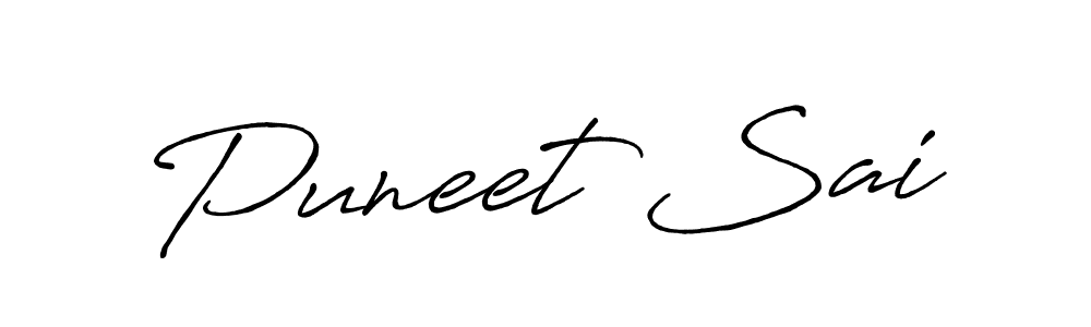 Make a beautiful signature design for name Puneet Sai. With this signature (Antro_Vectra_Bolder) style, you can create a handwritten signature for free. Puneet Sai signature style 7 images and pictures png