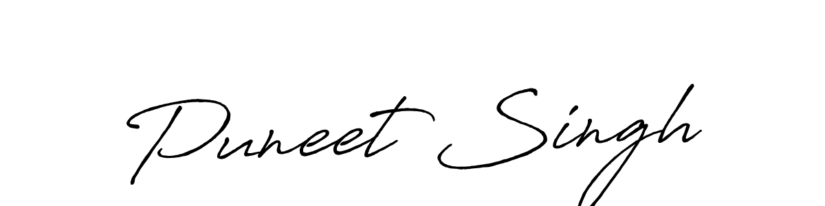 Create a beautiful signature design for name Puneet Singh. With this signature (Antro_Vectra_Bolder) fonts, you can make a handwritten signature for free. Puneet Singh signature style 7 images and pictures png