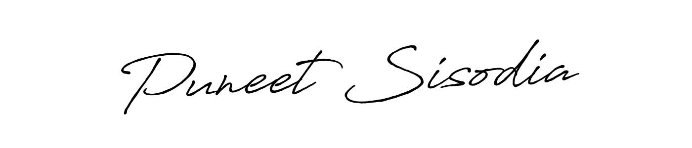How to make Puneet Sisodia name signature. Use Antro_Vectra_Bolder style for creating short signs online. This is the latest handwritten sign. Puneet Sisodia signature style 7 images and pictures png