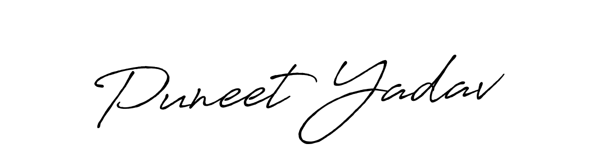 Make a beautiful signature design for name Puneet Yadav. With this signature (Antro_Vectra_Bolder) style, you can create a handwritten signature for free. Puneet Yadav signature style 7 images and pictures png