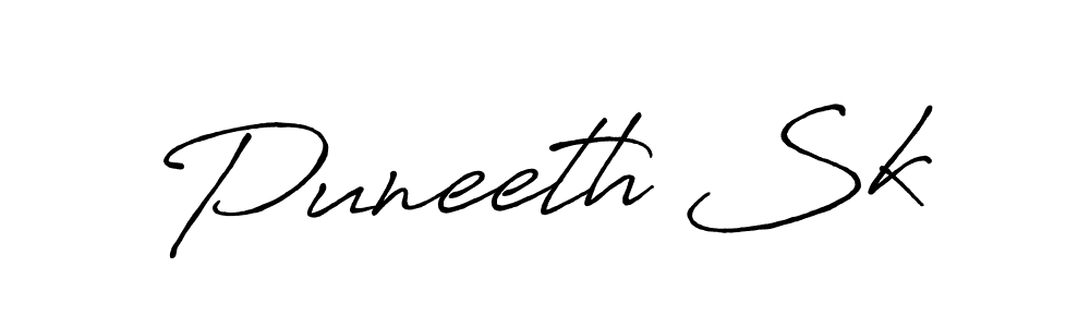 Create a beautiful signature design for name Puneeth Sk. With this signature (Antro_Vectra_Bolder) fonts, you can make a handwritten signature for free. Puneeth Sk signature style 7 images and pictures png