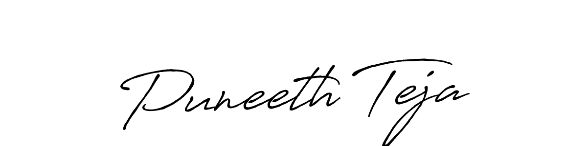 It looks lik you need a new signature style for name Puneeth Teja. Design unique handwritten (Antro_Vectra_Bolder) signature with our free signature maker in just a few clicks. Puneeth Teja signature style 7 images and pictures png