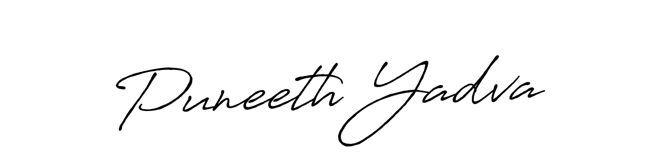 Similarly Antro_Vectra_Bolder is the best handwritten signature design. Signature creator online .You can use it as an online autograph creator for name Puneeth Yadva. Puneeth Yadva signature style 7 images and pictures png