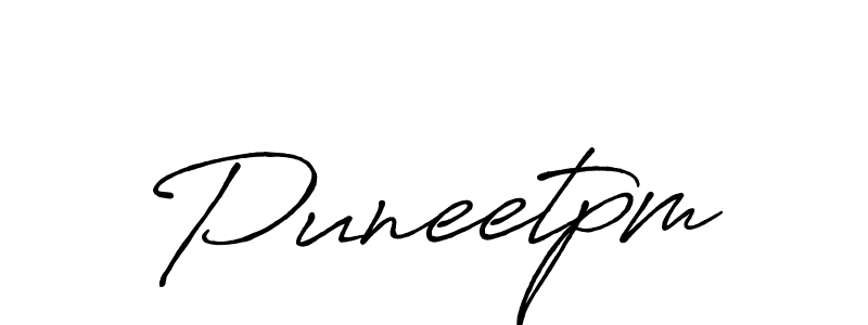 Make a beautiful signature design for name Puneetpm. With this signature (Antro_Vectra_Bolder) style, you can create a handwritten signature for free. Puneetpm signature style 7 images and pictures png