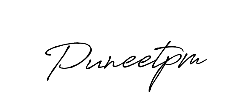 Make a beautiful signature design for name Puneetpm. With this signature (Antro_Vectra_Bolder) style, you can create a handwritten signature for free. Puneetpm signature style 7 images and pictures png