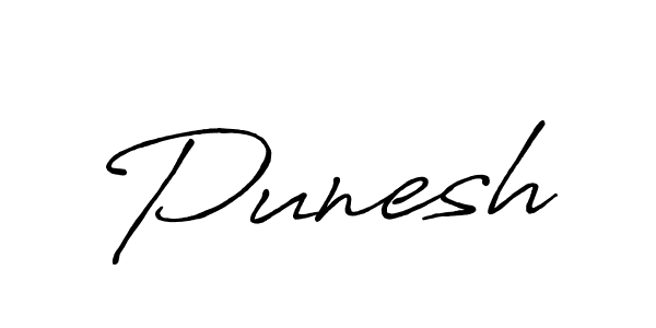 Make a beautiful signature design for name Punesh. With this signature (Antro_Vectra_Bolder) style, you can create a handwritten signature for free. Punesh signature style 7 images and pictures png
