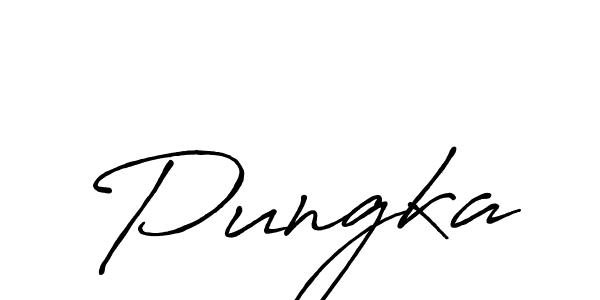How to make Pungka name signature. Use Antro_Vectra_Bolder style for creating short signs online. This is the latest handwritten sign. Pungka signature style 7 images and pictures png