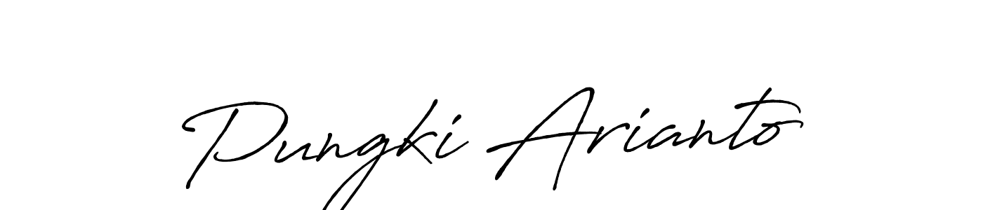 Make a beautiful signature design for name Pungki Arianto. With this signature (Antro_Vectra_Bolder) style, you can create a handwritten signature for free. Pungki Arianto signature style 7 images and pictures png