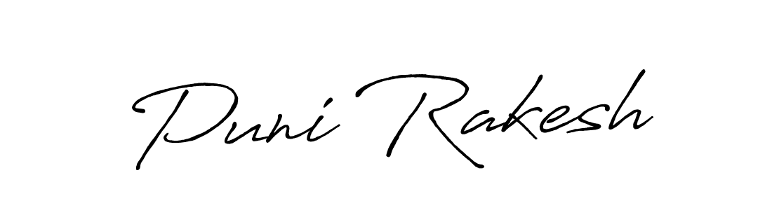 Design your own signature with our free online signature maker. With this signature software, you can create a handwritten (Antro_Vectra_Bolder) signature for name Puni Rakesh. Puni Rakesh signature style 7 images and pictures png