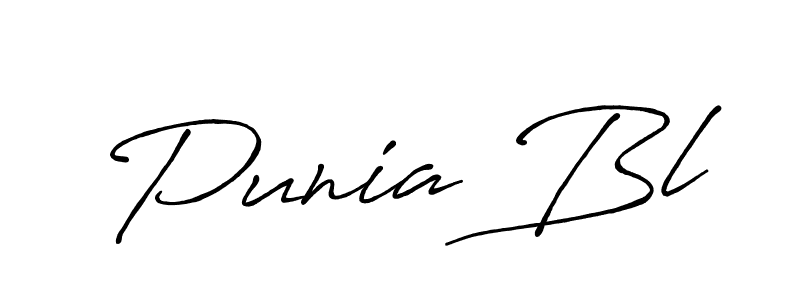 Use a signature maker to create a handwritten signature online. With this signature software, you can design (Antro_Vectra_Bolder) your own signature for name Punia Bl. Punia Bl signature style 7 images and pictures png