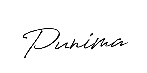 Design your own signature with our free online signature maker. With this signature software, you can create a handwritten (Antro_Vectra_Bolder) signature for name Punima. Punima signature style 7 images and pictures png