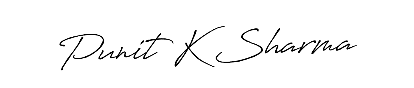 How to make Punit K Sharma signature? Antro_Vectra_Bolder is a professional autograph style. Create handwritten signature for Punit K Sharma name. Punit K Sharma signature style 7 images and pictures png