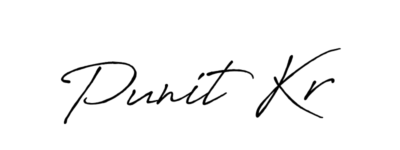 Use a signature maker to create a handwritten signature online. With this signature software, you can design (Antro_Vectra_Bolder) your own signature for name Punit Kr. Punit Kr signature style 7 images and pictures png