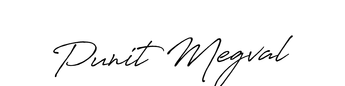 Create a beautiful signature design for name Punit Megval. With this signature (Antro_Vectra_Bolder) fonts, you can make a handwritten signature for free. Punit Megval signature style 7 images and pictures png