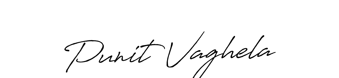 Make a beautiful signature design for name Punit Vaghela. With this signature (Antro_Vectra_Bolder) style, you can create a handwritten signature for free. Punit Vaghela signature style 7 images and pictures png