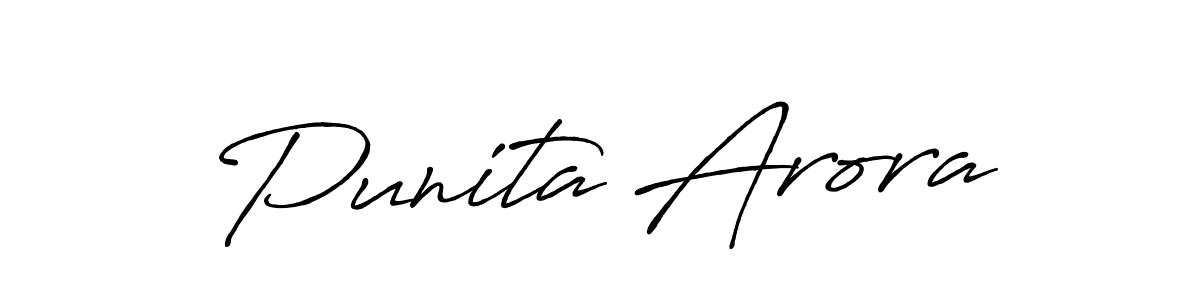 Use a signature maker to create a handwritten signature online. With this signature software, you can design (Antro_Vectra_Bolder) your own signature for name Punita Arora. Punita Arora signature style 7 images and pictures png