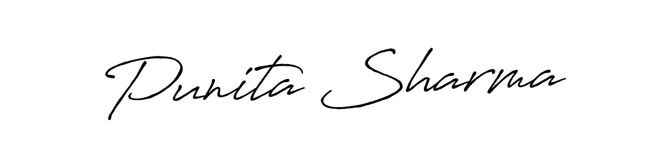 Punita Sharma stylish signature style. Best Handwritten Sign (Antro_Vectra_Bolder) for my name. Handwritten Signature Collection Ideas for my name Punita Sharma. Punita Sharma signature style 7 images and pictures png